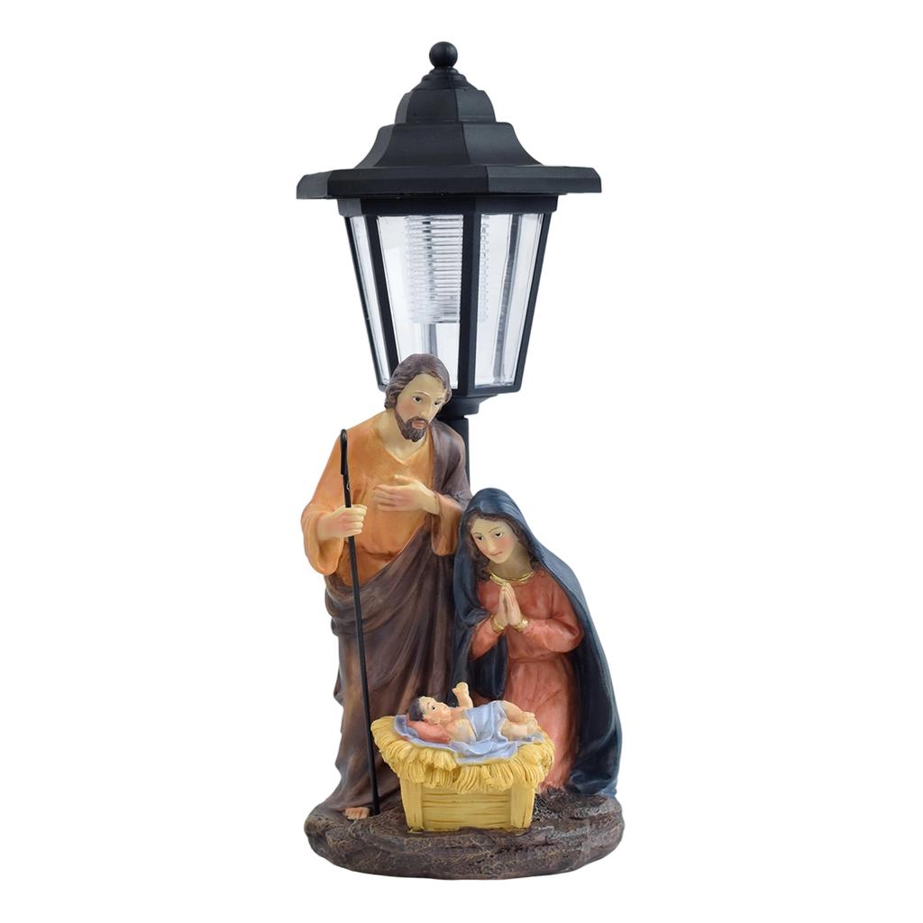 Resin Family Theme Solar Outdoor Light Statue