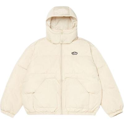 Логотип Куртка пуховик с капюшоном на молнии с длинным рукавом мужские куртки Бежевый VN000KCT2N11