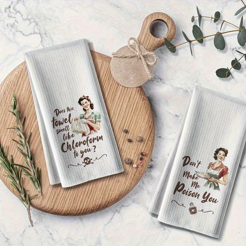 2 шт. Кухонные полотенца Супервпитывающие салфетки для посуды Идеальные подарки для новоселов и на новоселье Ретро мультяшный дизайн