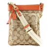 Signature Shoulder Bag 6442 Brown/Orange Canvas Women Used