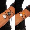 European & American Cross-Border Gothic Bat Bracelet Set: Leather Wax Cord with Dark Style Alloy Charm
