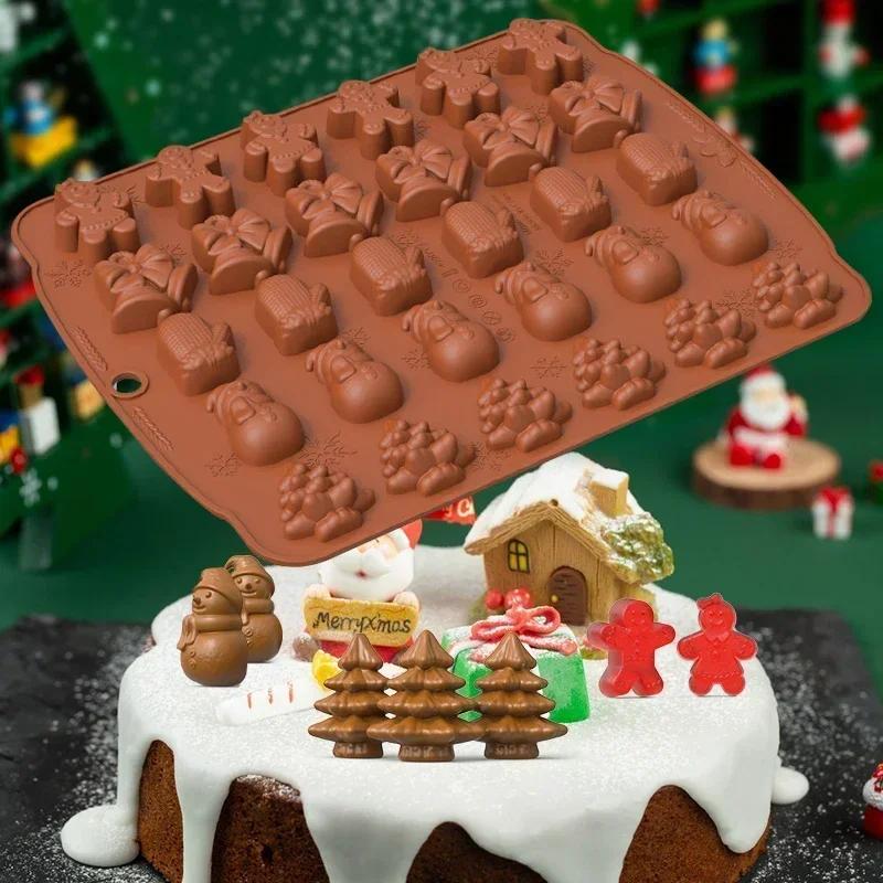 Christmas Cookie Mould Gingerbread Man Christmas Tree Chocolate Mold Halloween Cookie Candy Mold DIY Gummy Drop Mold Cake Tools