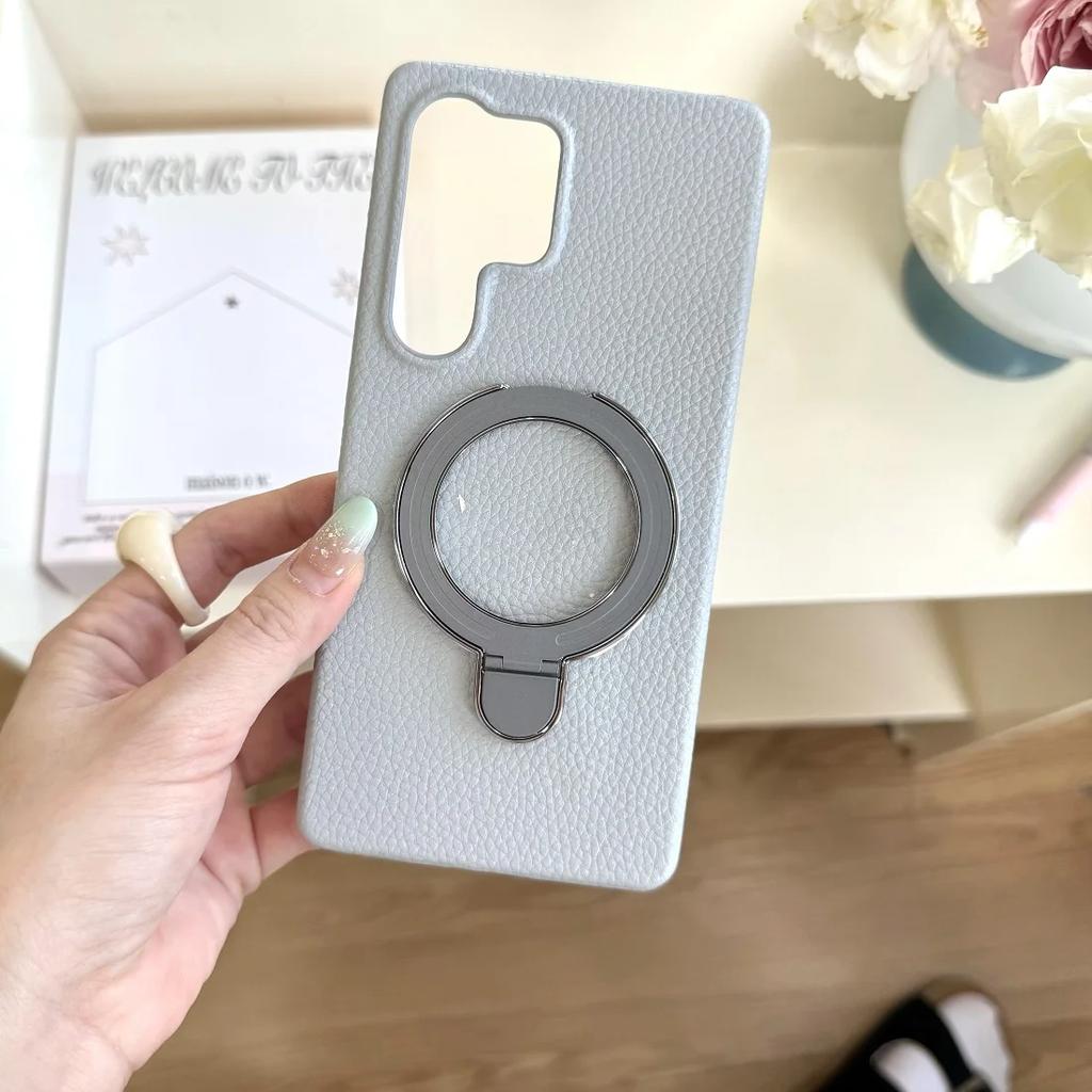 Simple Fashion INS Pure Color Case For Samsung Galaxy S25 Edge S24 S23 S22 Plus Ultra Bracket Half-pack Shockproof Protect Cover