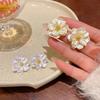 Изысканные Серьги-Гвоздики с Лепестками Сложенные Лепестки Новые Цветочные Серьги Женские