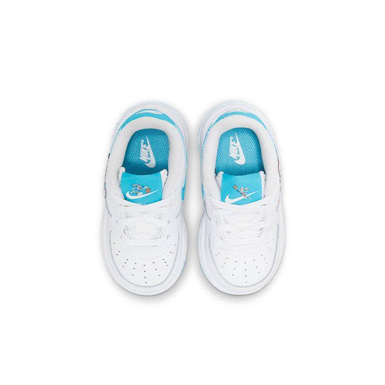 Nike Air Force 1 Low TD Space Jam Hare Белые Светло-Голубые Fury Детские Повседневные Кроссовки DM3356-100