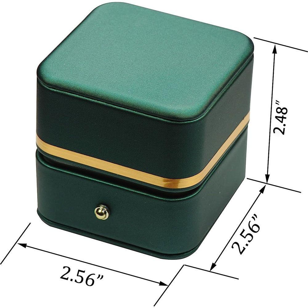 Элегантный кейс для хранения колец из ПУ кожи, коробки для демонстрации колец, модная квадратная коробка для колец, свадьба