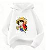 "One Piece" Luffy Hooded Sweatshirt for Children - Casual Hooded Sweatshirt with Anime Cartoon Print - Streetwear