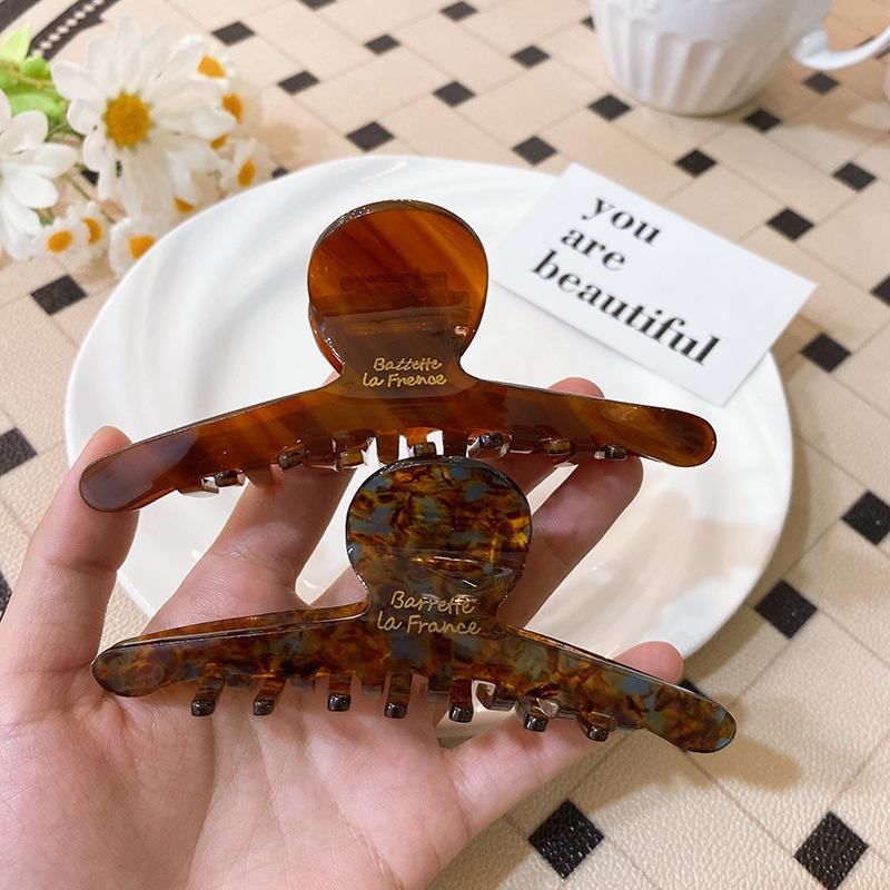 Элегантные ацетатные крабы для волос кофейные большие когти для волос для девочек винтажные заколки для волос шпильки женские модные аксессуары для волос головные уборы