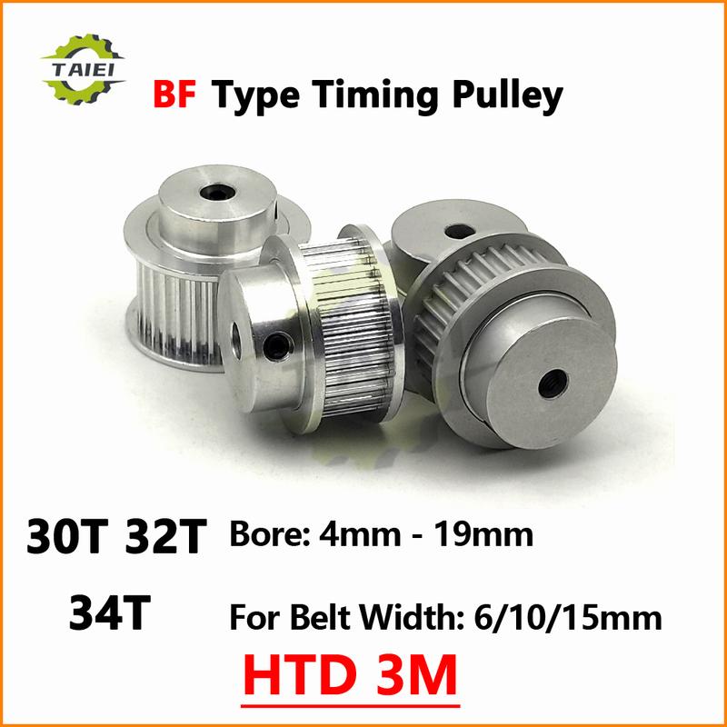 HTD 3M 30T 32T 34 Teeth Synchronous Pulley Keyway Bore 4mm-19mm For Belt Width 6/10/15mm 3M Timing Wheel 30Teeth CNC Gear Sheave