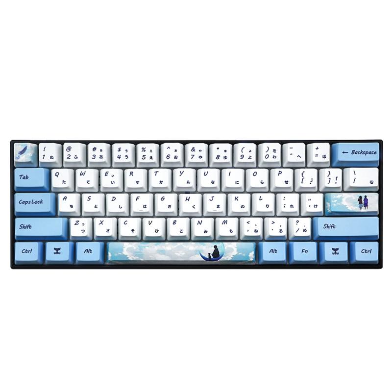 Игровой кастомный набор кейкапов Dye Sublimation PBT для механической клавиатуры GH60 GK61 GK64, 73 клавиши, прочный