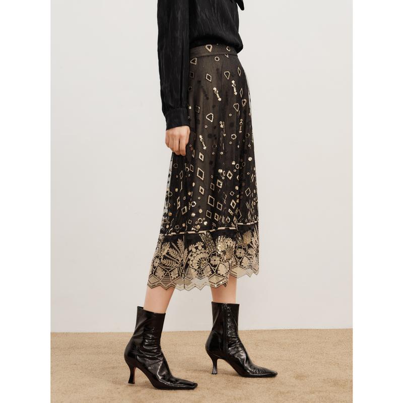 Elegant and Romantic Chiffon Mesh Waist Skirt