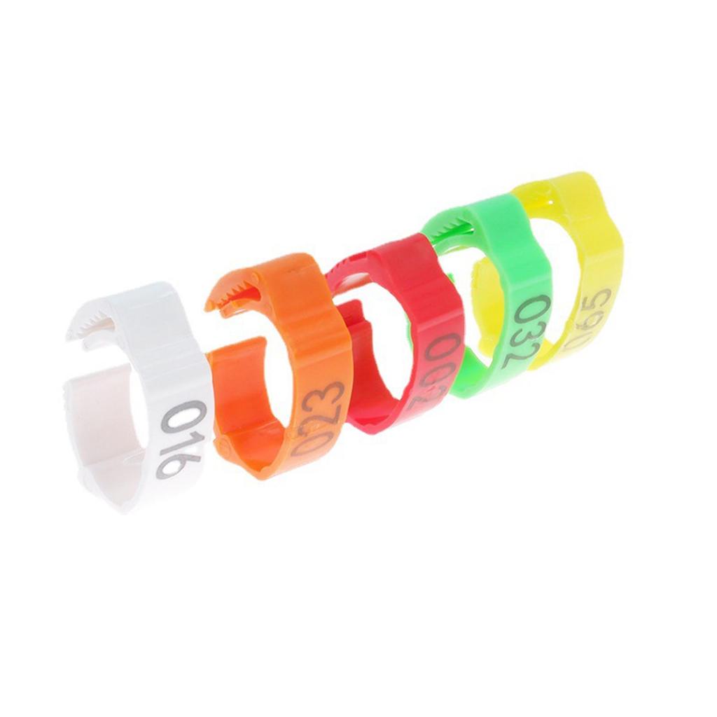 100 шт. Кольца для ног птицы с номерами, бирки-маркеры, идентификационные кольца для цыплят, уток, гусей, птицы, голубей