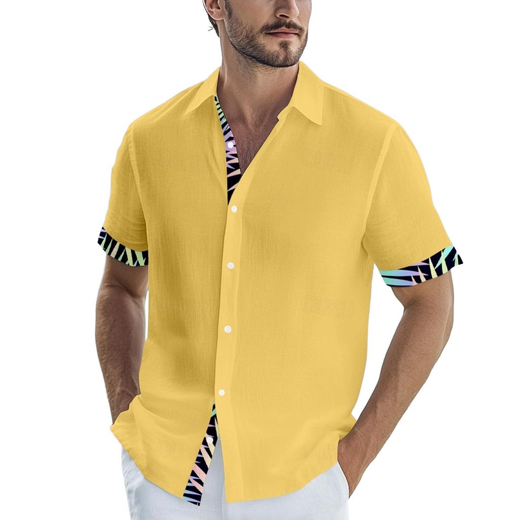 Мужские винтажные рубашки для боулинга на пуговицах с коротким рукавом, летняя пляжная рубашка