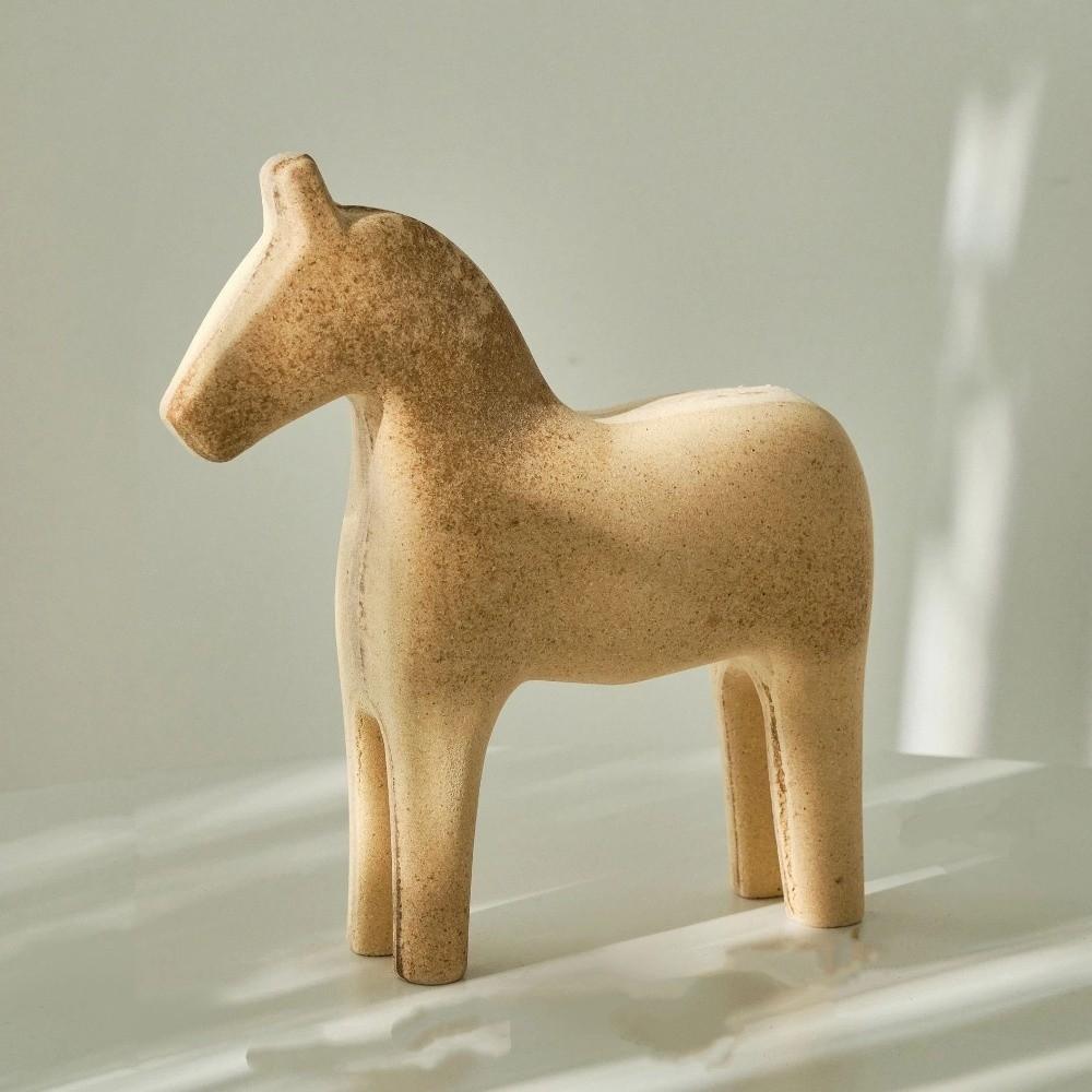Handmade Unpainted Horse Statue Farmhouse Style Painting Horse Figure Tabletop Display