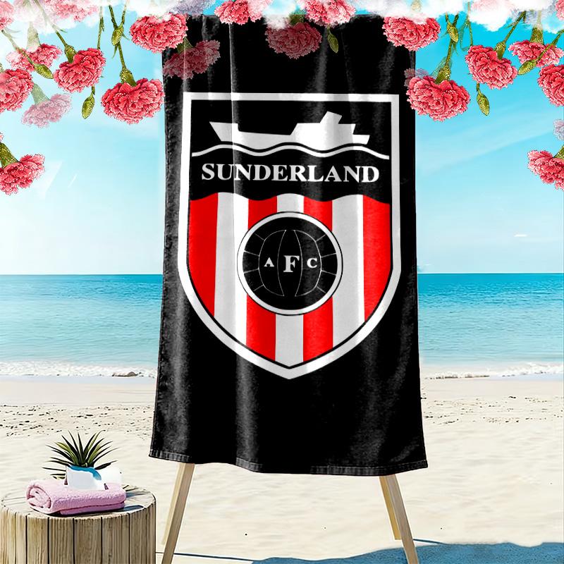 Пляжное полотенце с принтом Sunderland, Большое, Мягкое, Быстросохнущее, для Пляжа, Кемпинга, Плавания