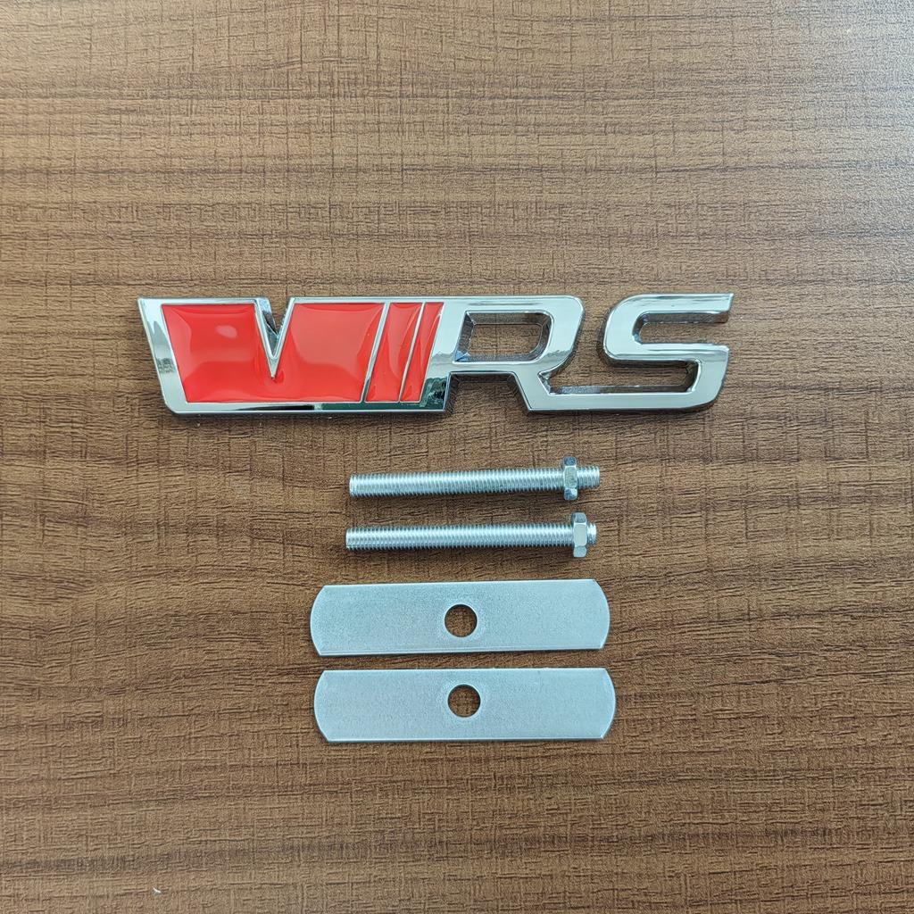 DAYB7 3D Metal RS Logo VRS Emblem Car Grill Badge For Skoda Kodiaq Rapid Fabia Octavia 1 2 3 A5 A7 MK1 MK3 MK4 VRS Sticker Accessories