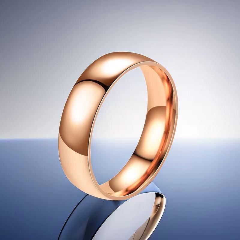 Кольцо из нержавеющей стали класса люкс для женщин - Не тускнеющее, французский дизайн с титановым покрытием.