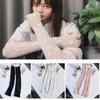 Women Ultra Thin UV Protection Fingerless Driving Gloves Arm Cover Arm Sleeves Sunscreen Sleeves