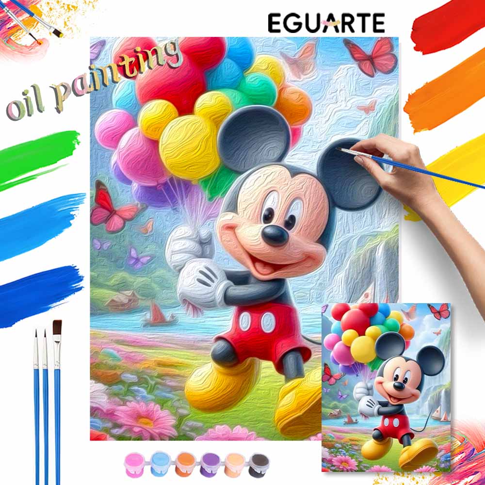 Disney Микки Маус Шары картина маслом по номерам набор для рисования ручная работа DIY домашний декор подарки красочный пейзаж художественная картина холст
