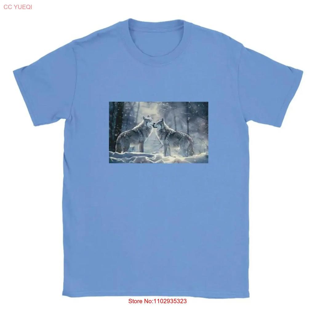 Wolf Classic Fit T shirt vintage Washed fashion homme Slightly Unisex Stretched Top For Everyday Wear Breathable streetwear