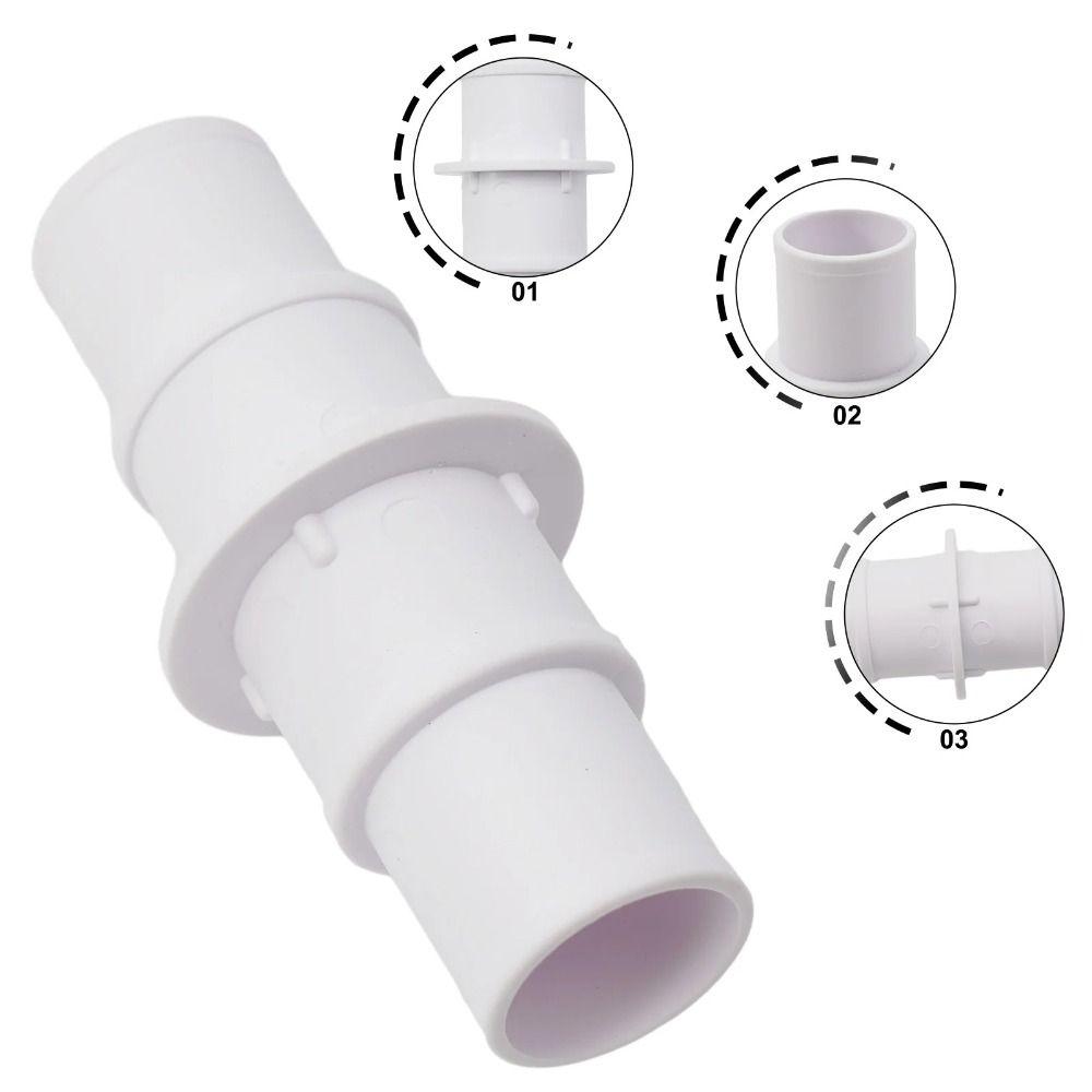White Pool Hose Connector 38mm Threaded Pipe Fitting Pool Cleaning Accessory Pool Hose Cuff