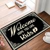 Черный придверный коврик с защитой от грязи, забавный приветственный коврик, уличный ковер, ковер для гостиной, декоративный коврик для спальни, машинная стирка
