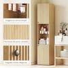 High Bathroom Cabinet Storage Column Furniture With 6 Levels 2 Doors And Adjustable Shelves 40x31x182cm Oak