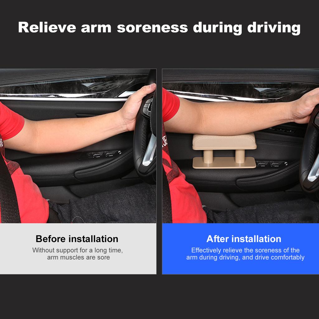Car Armrest Left Elbow Support Leather Arm Rest Pads Adjustable Height Comfort Armrest Pad