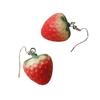 1 пара ярких очаровательных красных висячих сережек с милыми фруктами и клубникой, серьги-крючки, ювелирные изделия