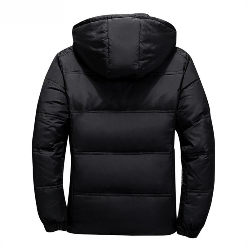 White Duck Down Jacket Men Winter Warm Solid Color Hooded Down Coats Thick Duck Parka Mens Down Jackets Winter Outdoor Coat