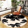 1pc bow ribbon Round Chair mat office Area Rug - Non-Slip, Floor Mat for Office, Bedroom, and Indoor Decor p127144