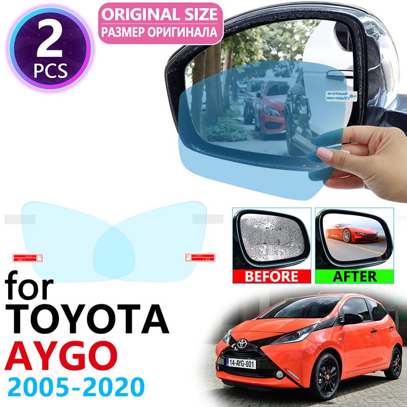 for Toyota Aygo 2005~ Full Cover Rearview Mirror Anti-Fog films Rainproof Anti Fog Film Car Accessories 2013 2015 2017 2018