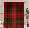 2 Pieces - Plaid - Printed Curtain - Polyester Material - for Bedroom Living Room Study Anti-privacy Curtain