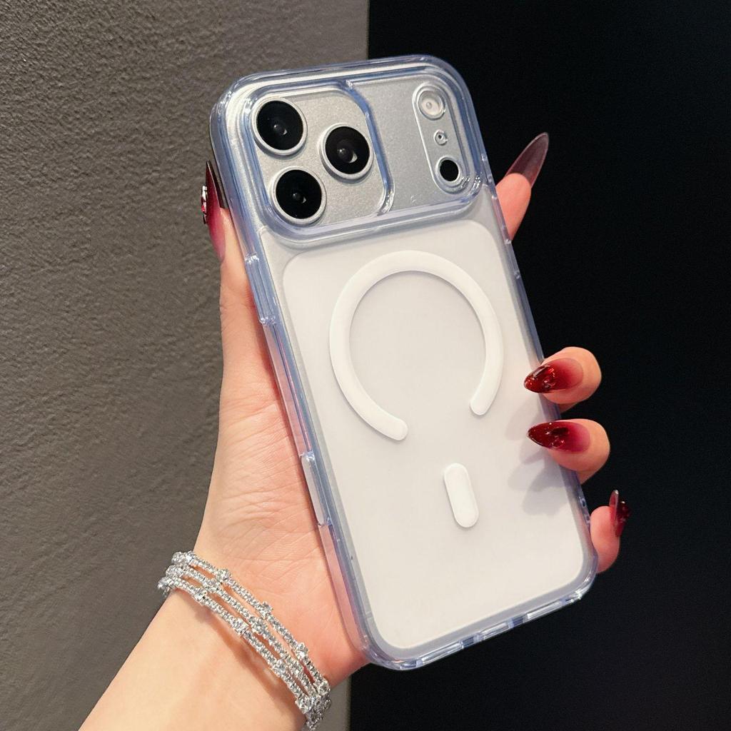 AI Touch Магнитный прозрачный чехол для iPhone 17 Pro Max - Мягкий край, Защитная крышка однотонная