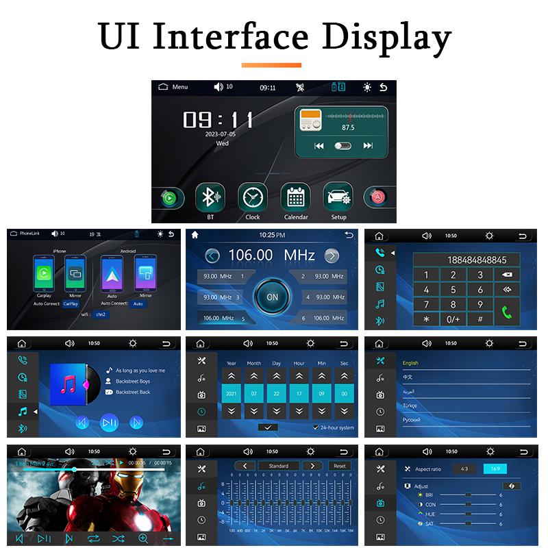CarPlay Android Auto Car Radio Multimedia Video Player 7inch Portable Touch Screen Bluetooth 5.0