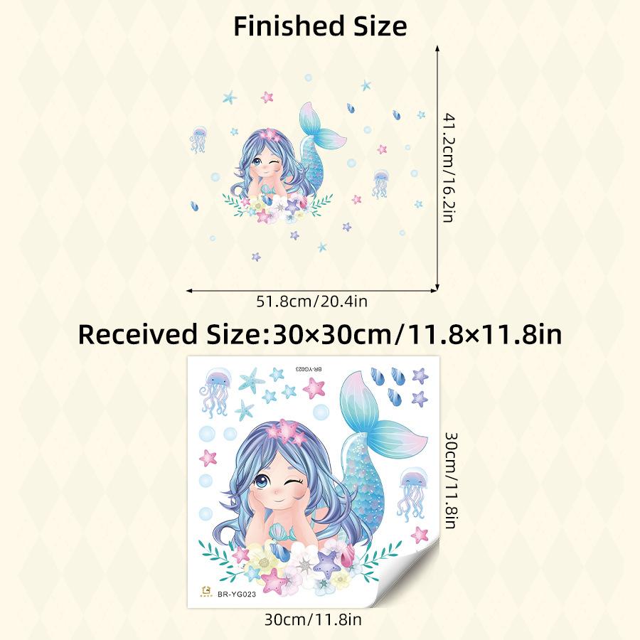 Светящиеся наклейки на стену «Фея-русалка», декор для детской спальни, светящиеся в темноте наклейки-бабочки для переключателей обоев