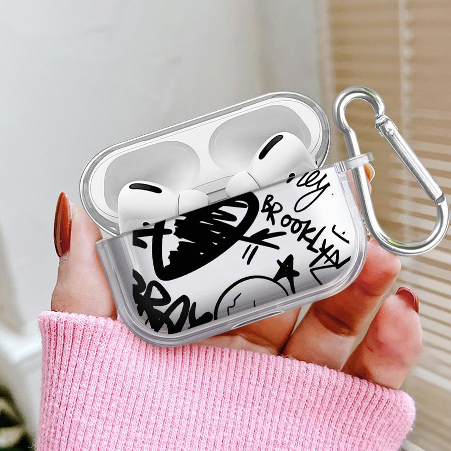 Мультяшный Чехол с Граффити для Airpods 3 Pro2 Pro Pro3 4 1 2 Прозрачный Чехол-Крышка для Наушников
