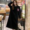 Женская мода Осень Зима Длинный рукав Круглый вырез Свободная талия Повседневные платья