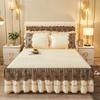 Luxury Lace Orange Winter Bedspread Thick Home Bed Skirt-style Bed Sheets Embroidery Cotton European-style Bed Spreads
