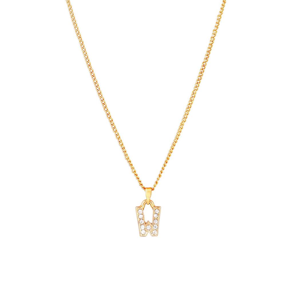 Женский кулон Estele Rosegold Splendid среднего размера с буквой W и австрийскими кристаллами