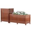 Carbonized Wood Flower Trough: Outdoor Anti-Corrosion Garden Planter Box for Balconies and Roads