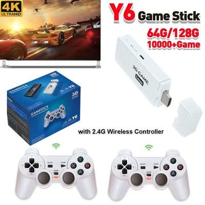 Y6 4k Ретро игровая консоль 2,4G Беспроводная игровая ТВ-приставка 64/128G 10000+ Game HD Emuelec4.3 Портативная игровая приставка для GBA