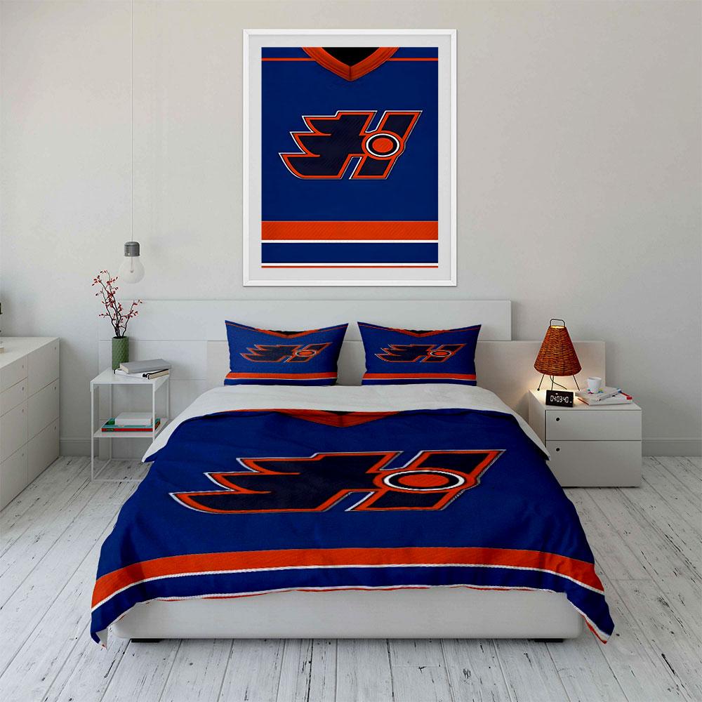 "Blue and Orange Abstract Symbol Pattern" Print Bedding Set Duvet Cover Pillowcases (1* Duvet Cover 2* Pillowcases Do Not Include Comforter)
