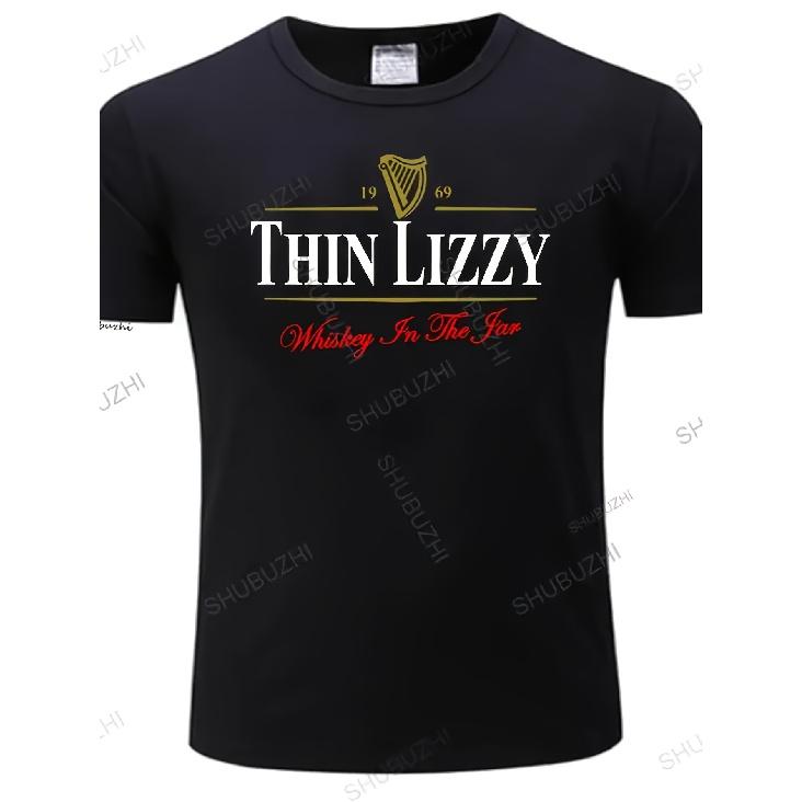 Мужская винтажная футболка Thin Lizzy & Phil Lynott - С значком ирландского флага и ретро-логотипом. Подходит для поклонников классики, культовая футболка с коротким рукавом и круглым вырезом для