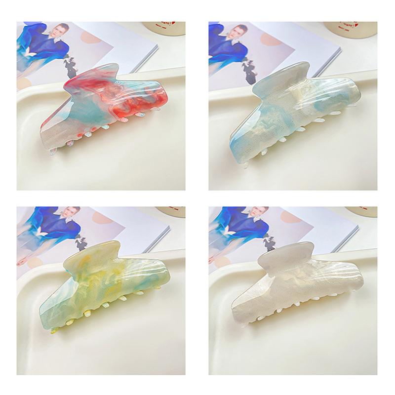 1 шт. Забавные заколки-крабы для волос, меняющие цвет под ультрафиолетом, большие красочные акриловые заколки-акулы, милые элегантные женские аксессуары для волос, подарок