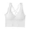 Women Vest Bra Cross Back V Neck Push Up Padded No Steel Ring Detachable Chest Pads Solid Color Yoga Bra Female Underwear