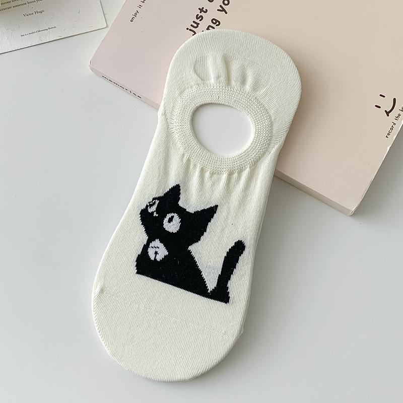 Женские летние тонкие силиконовые носки-невидимки с не скользящей пяткой и мелким вырезом