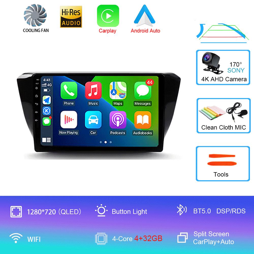 Автомагнитола Android 14 Carplay Auto Для Skoda Superb 3 2015 - 2019 WIFI+4G GPS Мультимедиа 2 DIN Стерео Головное устройство BT Плеер Видео