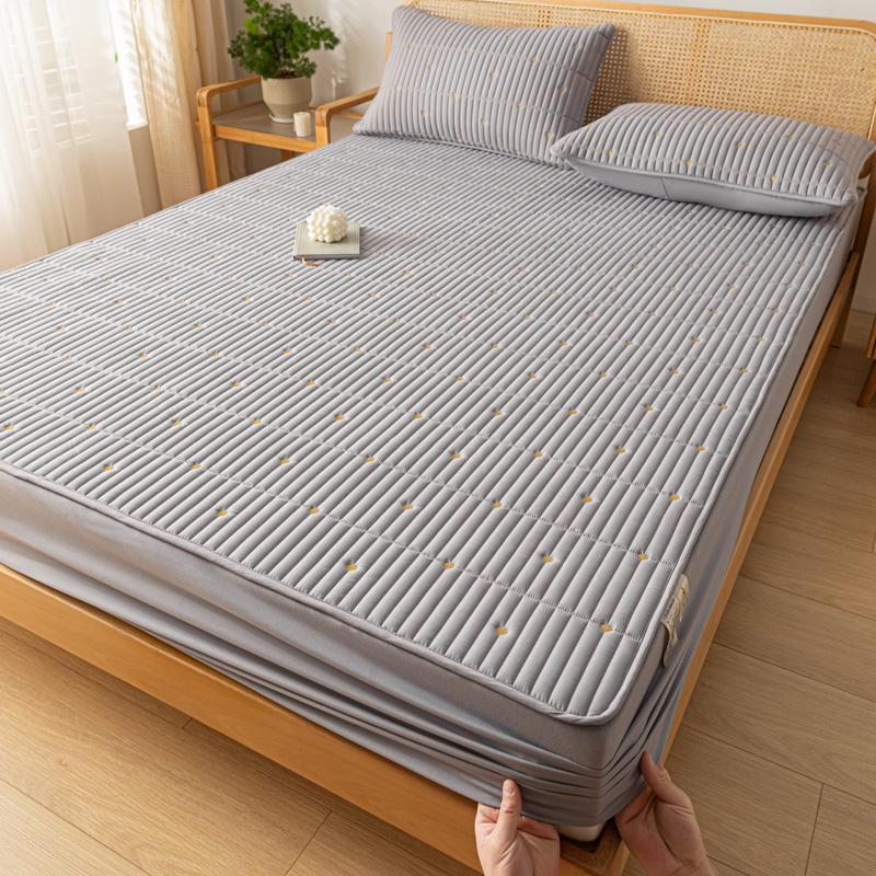 1 шт., утолщенная стеганая простыня для двуспальной кровати, однотонное хлопковое покрывало с защитой от клещей, Fundas de colchón King, наматрасник 180