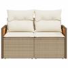 VidaXL Canapé de jardin avec coussins 2 places beige résine tressée 366068